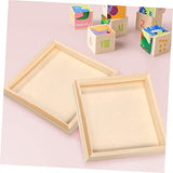 SWOOMEY 4pcs Puzzle Sundries Holder Blocks Tray Unfinished Wood Tray Unfinished Wood Serving Blocks Storage Trays Serving Storage Tray Wood Serving SWOOMEY