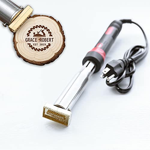 Custom Electric Branding Iron with Personalised Stamp for Wood, Leather, and More - 200W 110V - WoodArtSupply