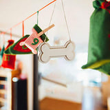 Sign Decor 30Pcs Dog Bone Shaped Wooden Cutouts Wooden Dog Bone Shape Sign Blank Hanging Wooden Plaque Unfinished Wood Dog Bone with Ropes for Crafts EXCEART