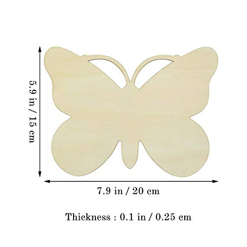 Blank Butterfly Wood Slices, Unfinished Wood Cutout,DIY Craft Ornaments Craft 6pcs Samanter