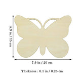 Blank Butterfly Wood Slices, Unfinished Wood Cutout,DIY Craft Ornaments Craft 6pcs Samanter