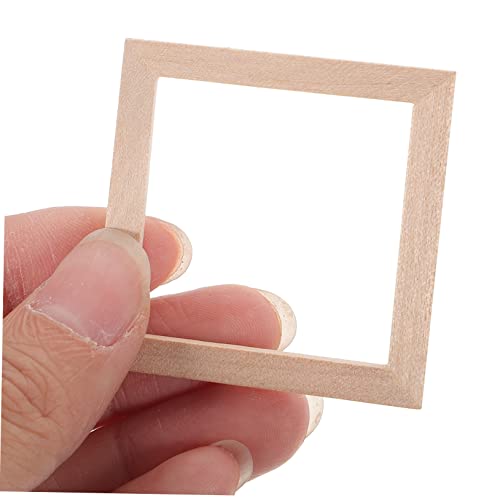 DECHOUS 10pcs Solid Wood Frame Dollhouse Photo Frame Miniature Photo Frames Simulation Picture Frame Unfinished Wood Frames Bulk Picture Frames DECHOUS