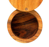 Kaizen Casa Acacia Wood Salt or Spice Box with Swivel Cover perfect for keeping table salt, gourmet salts, herbs or favorite seasonings, close at Kaizen Casa