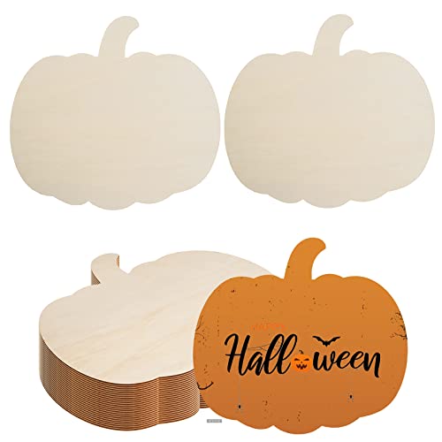 12 Pieces Large Wood Pumpkin Cutouts Blank Pumpkin Shape Cut Out Wooden Pumpkin Cutout Unfinished Wood Craft for Fall Party DIY Thanksgiving