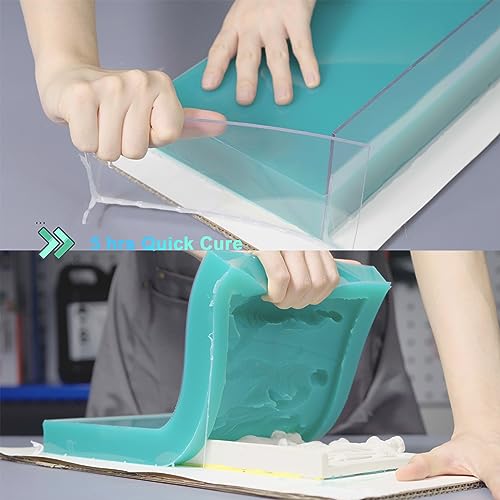 BBDINO Silicone Mold Making Kit, Liquid Super Elastic Silicone for Mold Making, 4.4 lbs (70 oz), Fast Cure Silicone Rubber Mold Making Kit, 1A:1B BBDINO