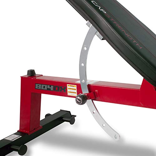 CAP Barbell Deluxe Utility Weight Bench, Red (FM-CS804DX-RD) - WoodArtSupply