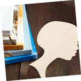 ADOCARN 10pcs Painting Wood Chips Wood Painting Crafts Doll Heads for Crafts African Girl Wooden Slices Wood Head Cutout Crafts for Women Girl Crafts ADOCARN