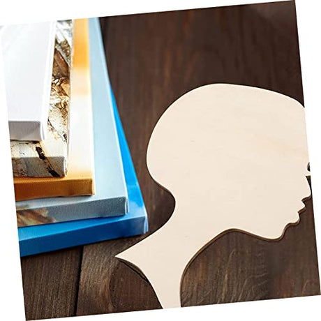 ADOCARN 10pcs Painting Wood Chips Wood Painting Crafts Doll Heads for Crafts African Girl Wooden Slices Wood Head Cutout Crafts for Women Girl Crafts ADOCARN
