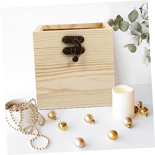 Holibanna 6 Pcs Wooden Box with Glass Lid Candy Unfinished Wooden Chest Earring Display Holder Jewelry Container Glass Jewelry Keepsake Necklace Case Holibanna