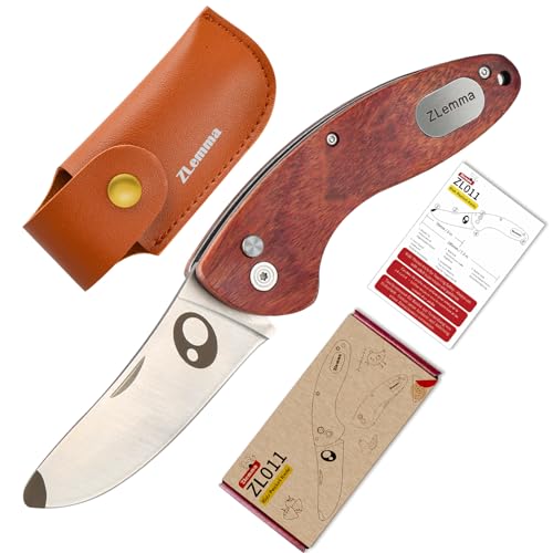 ZLemma Kids Pocket Knife with Sheath Set - Stainless Steel Children’s Folding Pocket Knife with Safety Rounded Tip - WoodArtSupply