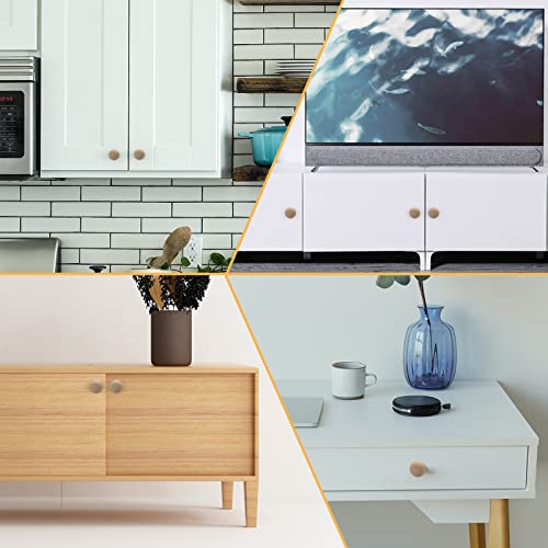 LifCratms 8PCS Wood Unfinished Drawer Knobs, 1 Inch Mushroom Shape Wooden Cabinet Furniture Knobs Pulls Handles for Home Office Wardrobe Dresser LifCratms