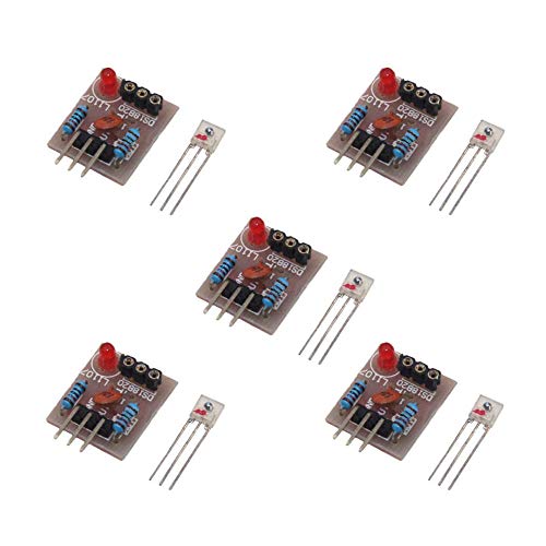 Ximimark 5Pcs Laser Sensor Module Non-Modulator Tube Laser Receiver Detection Module Relay Switch 5V for Arduino Ximimark