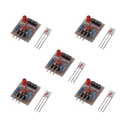 Ximimark 5Pcs Laser Sensor Module Non-Modulator Tube Laser Receiver Detection Module Relay Switch 5V for Arduino - WoodArtSupply