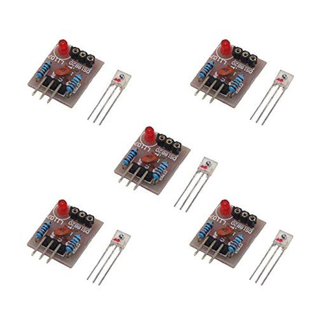 Ximimark 5Pcs Laser Sensor Module Non-Modulator Tube Laser Receiver Detection Module Relay Switch 5V for Arduino Ximimark