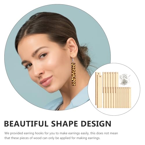 Sewroro Blank Wood Earrings Wooden Rectangle Charms Unfinished Wooden Earring Set for Jewelry Earring Making Sewroro