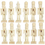 SOIMISS Christmas Wooden Unfinished Nutcracker Figurines 12pcs Blank Unpainted Nutcracker Puppet Mini Soldier Nutcracker Figures for DIY Crafts SOIMISS