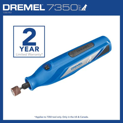 Dremel 7350-PET 4V Pet & Dog Nail Grinder, Easy-To-Use & Safe Nail Trimmer, Professional Pet Grooming Kit - Works on Large, Medium, Small Dogs & Cats - WoodArtSupply