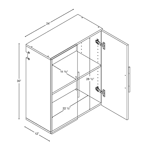 HangUps Upper Storage Cabinet, 24", Black - WoodArtSupply