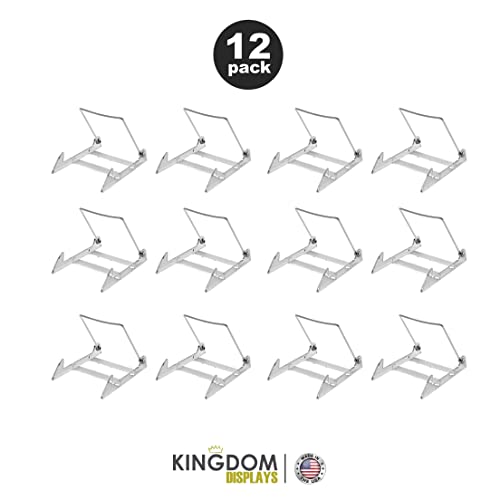 KINGDOM SOLUTIONS KS- 12 Pack Sturdy & Versatile Adjustable Plate Stand 4" x 4.75" - Made in USA Acrylic Easels to Display Plates, Frames, Photos, KINGDOM SOLUTIONS