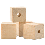 Wooden Square Beads 1 Inch with 1/8 Inch Hole, 25 Unfinished Square Wood Spacer Beads for Jewelry Necklace Creations, Crafts and DIY Projects by Woodpeckers