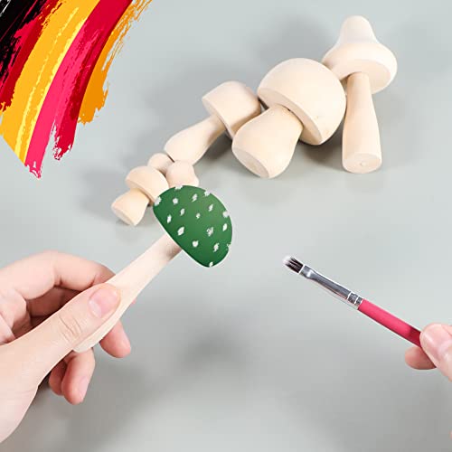 SAVITA 12pcs Unfinished Wooden Mushrooms, Cute Smooth Natural Wooden Mushrooms to Paint for DIY Crafts Decorations Making (6 Models) SAVITA
