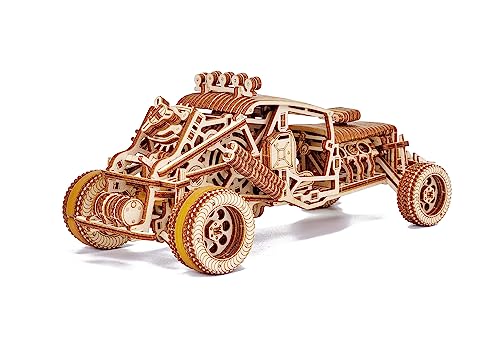 Wood Trick Mad Buggy Car 3D Wooden Puzzle for Adults and Kids to Build - Rides up to 25 feet - Detailed and Sturdy Design - Engineering DIY Wooden Wood Trick
