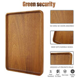 2 PCS Solid Acacia Wood Serving Trays Rectangular Wooden Serving Platters Natural Wooden Boards for Bar Coffee Party 13 * 9 inch Charmlife