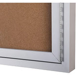 WorkPro® Enclosed Double-Door Cork Bulletin Board, 36" x 48", Aluminum Frame With Silver Finish WorkPro