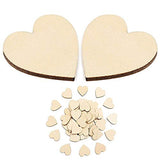Vosarea 50pcs Wooden Hearts Slices Blank Unfinished Wooden Discs Cutout Pieces Embellishments for Scrapbooking Wedding Table Scatter DIY Arts Craft VOSAREA