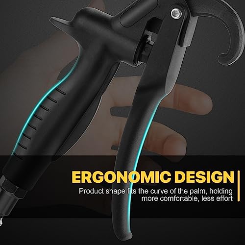 High Volume Air Blow Gun with Rubber Guard Air Flow Nozzle, Industrial Household Air Blower Gun Angle Ben Jet Nozzle, Air Gun for Compressor SARDVISA