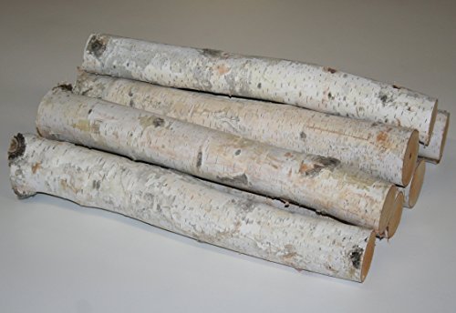 Wilson 17"-18" Decorative White Birch Logs, Natural Bark Wood Home Décor - 1.5"-3" Dia. (Set of 8)