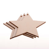 Christmas Wooden Crafts Hanging Ornaments Christmas Tree Decoration Unfinished Wood Cutouts for DIY Blank Slices to Paint (10PCs Star Style) YEEQIN