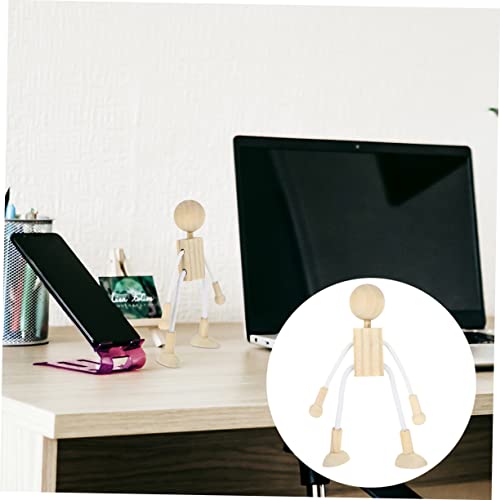 COHEALI 6pcs Wooden Cartoon Toy Wooden Robots to Paint Wooden Peg People Unfinished Wood Playthings Wood Doll Figures Robot Decor Unfinished Wood COHEALI