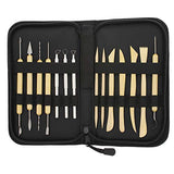 US Art Supply 14-Piece Pottery, Clay Sculpture & Ceramics Tool Set with Canvas Zippered Case US Art Supply