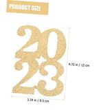 VOSAREA 24pcs 2023 2023 Graduation Ornament New Year Decors Blue Confetti Glitter Class of 2023 Cutout Glitter VOSAREA