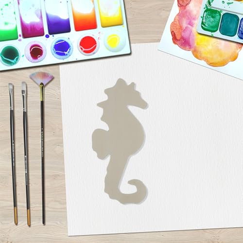 Diyfixlcd 12PCS 5inch Unfinished Wooden Decorative Seahorse Shapes can be Stained or Decorated - WoodArtSupply