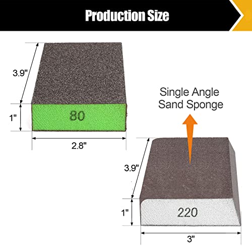 BOSHCRFAT 10 Pack Sanding Block, Washable and Reusable Sanding Sponge for Wood Drywall Metal Glasses Coarse/Medium/Fine/Superfine in BOSHCRAFT