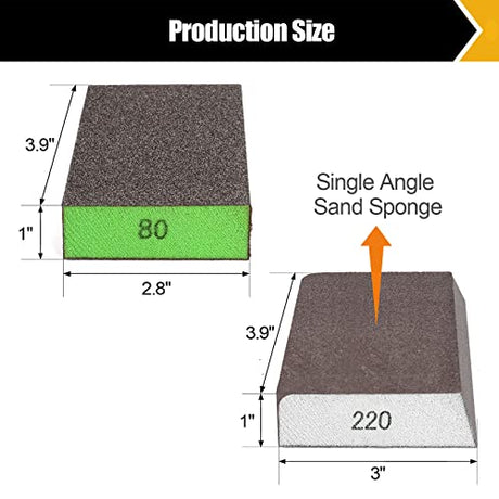 BOSHCRFAT 10 Pack Sanding Block, Washable and Reusable Sanding Sponge for Wood Drywall Metal Glasses Coarse/Medium/Fine/Superfine in BOSHCRAFT