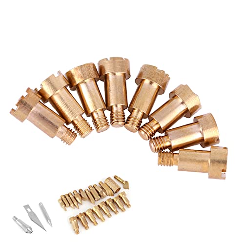 Wood Burning Tips, 23Pcs Craft Wood Burning Pen Tips, Soldering Brass Pen Tips Stencil Soldering Pyrography Working Carving Yosoo Health Gear