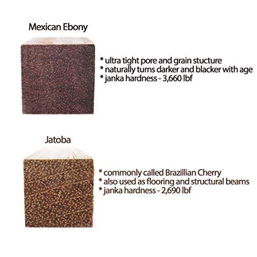 Exotic Wood Pen Blanks 24-Pack: Bloodwood, Mexican Ebony, Jatoba, Hard Maple, 6 of Each Wood Type, 5 x 3/4 x 3/4 inches Earlywood