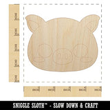 Charming Kawaii Chibi Pig Face Blushing Cheeks Unfinished Wood Shape Piece Cutout for DIY Craft Projects - 1/8 Inch Thick - 4.70 Inch Size Sniggle Sloth