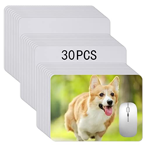 30 pcs Mouse Pad Sublimation Blanks for Heat Press Printing, Rubber Crafts Sublimation Blank Mousepad White 24x20x0.2cm - WoodArtSupply