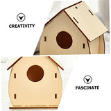 COHEALI 12 pcs Christmas Wooden House Unfinished Wooden House Wooden Hanging House birdhouses for Outdoors Birdhouse kit Christmas Village House COHEALI