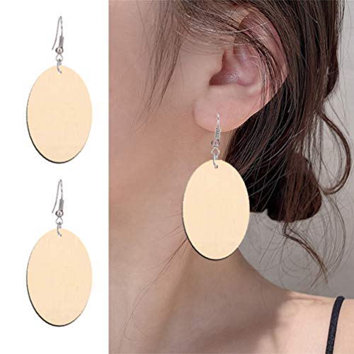 Unfinished Wood Blank Earrings 50pcs Wooden Craft Drop Dangle Earrings for DIY Jewelry Making Materials - WoodArtSupply