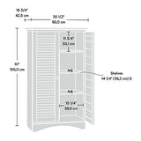 Sauder Harbor View Storage Pantry Cabinet, L: 35.43" x W: 16.73" x H: 61.02", Salt Oak finish Sauder