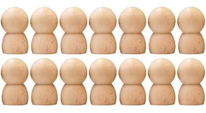 Wooden Peg Dolls Unfinished Male 2.6'' Lot 14 pcs - Wooden Peg People Unfinished - Blank Pegs Wooden Dolls for Painting - Wooden People Pegs for DIY