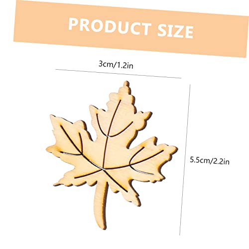 DECHOUS 40pcs Wood Decor Woodsy Decor Unfinished Wood Crafts Crafting Ornament Wood Ornaments for Crafts Maple Leaf Wood Decorations Wood Chips Patch DECHOUS