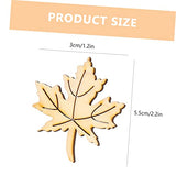 DECHOUS 40pcs Wood Decor Woodsy Decor Unfinished Wood Crafts Crafting Ornament Wood Ornaments for Crafts Maple Leaf Wood Decorations Wood Chips Patch DECHOUS