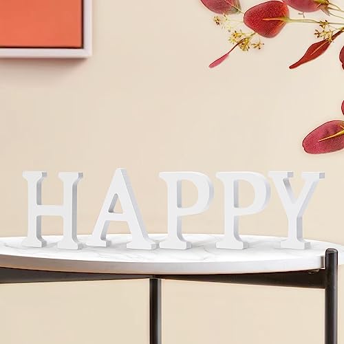 3 Inch White Wood Letters, Unfinished Wood Letters for Wall Decor, Wood Letters for Crafts, Decorative Standing Letters Slices Sign Board Decoration Wolwefa