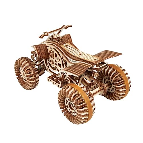 Wood Trick Quad Bike 3D Wooden Puzzles for Adults and Kids to Build - Rides up to 30 ft - Wooden Model Car Kits to Build for Adults - Model Kits for Wood Trick